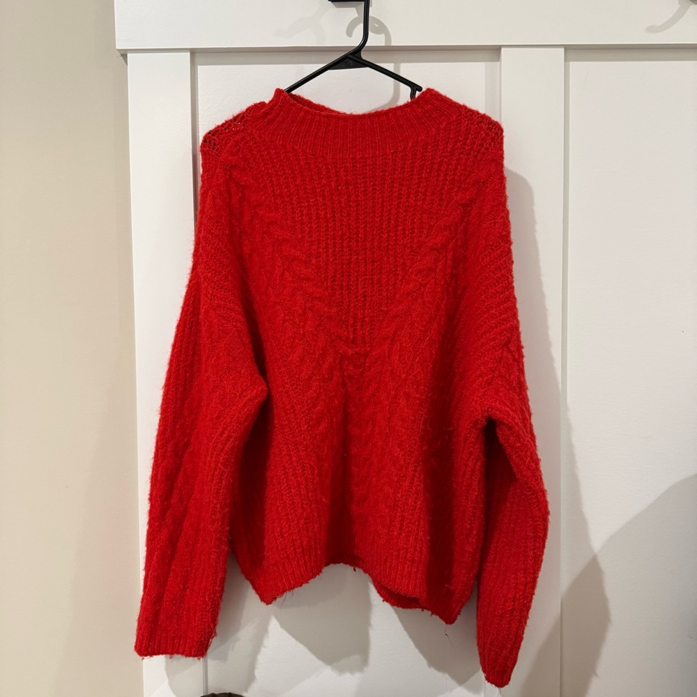 Universal Threads Fuzzy Pullover Sweater Red Oversized - Picture 2 of 3